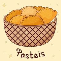 brasiliano tradizionale cibo. pasteis. vettore illustrazione nel mano disegnato stile