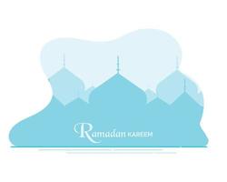 Ramadhan kareem moschea paesaggio piatto vettore