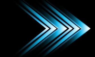astratto blu metallico freccia direzione geometrico su nero con vuoto spazio design moderno tecnologia futuristico sfondo vettore