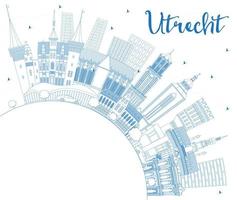 schema utrecht Olanda città orizzonte con blu edifici e copia spazio. vettore