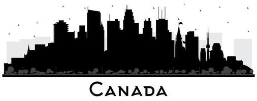 Canada città orizzonte silhouette con nero edifici isolato su bianca. vettore