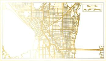 Seattle Stati Uniti d'America città carta geografica nel retrò stile nel d'oro colore. schema carta geografica. vettore