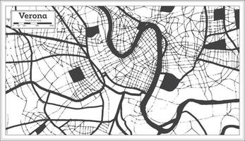 Verona Italia città carta geografica nel nero e bianca colore nel retrò stile. schema carta geografica. vettore