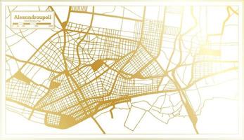 alessandropoli Grecia città carta geografica nel retrò stile nel d'oro colore. schema carta geografica. vettore