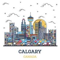 schema Calgary Canada città orizzonte con colorato moderno edifici isolato su bianca. vettore