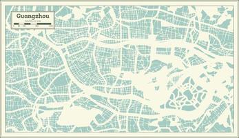 Guangzhou Cina città carta geografica nel retrò stile. schema carta geografica. vettore