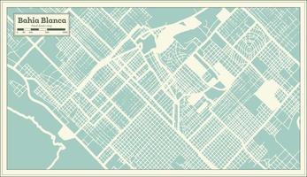bahia blanca argentina città carta geografica nel retrò stile. schema carta geografica. vettore