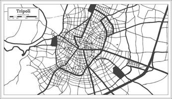 tripoli Grecia città carta geografica nel nero e bianca colore nel retrò stile. schema carta geografica. vettore