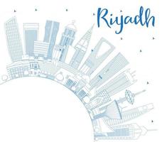 schema riyadh Arabia arabia città orizzonte con blu edifici e copia spazio. vettore