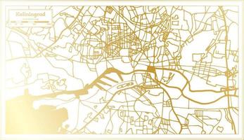 kaliningrad Russia città carta geografica nel retrò stile nel d'oro colore. schema carta geografica. vettore