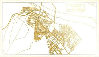 laayoune sahara città carta geografica nel retrò stile nel d'oro colore. schema carta geografica. vettore