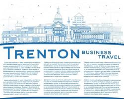 schema trenton nuovo maglia città orizzonte con blu edifici e copia spazio. vettore