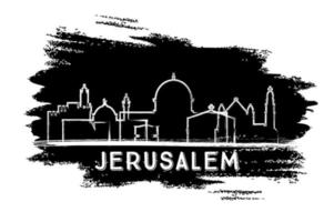 Gerusalemme Israele città orizzonte silhouette. mano disegnato schizzo. vettore