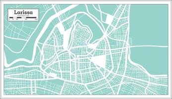 larissa Grecia città carta geografica nel retrò stile. schema carta geografica. vettore