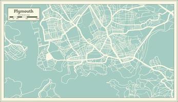 Plymouth grande Gran Bretagna unito regno città carta geografica nel retrò stile. schema carta geografica. vettore