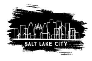 sale lago città Utah Stati Uniti d'America città orizzonte silhouette. mano disegnato schizzo. vettore