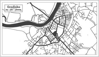 gradiska bosnia e erzegovina città carta geografica nel nero e bianca colore nel retrò stile isolato su bianca. vettore