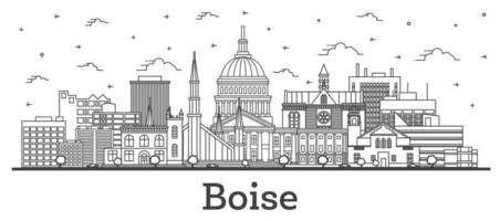 schema boise Idaho città orizzonte con moderno edifici isolato su bianca. vettore