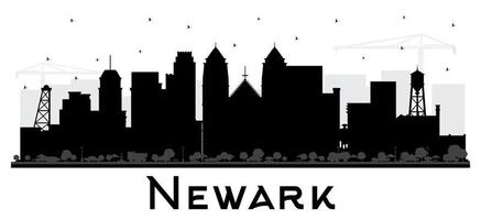 newark nuovo maglia città orizzonte silhouette con nero edifici isolato su bianca. vettore