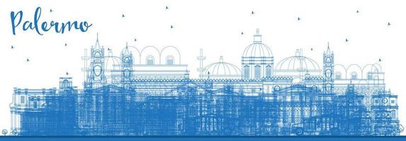 schema palermo Italia città orizzonte con blu edifici. vettore