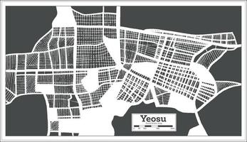 sì Sud Corea città carta geografica nel retrò stile. schema carta geografica. vettore