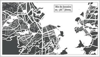 rio de janeiro brasile città carta geografica nel retrò stile. schema carta geografica. vettore