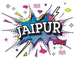 Jaipur comico testo nel pop arte stile isolato su bianca sfondo. vettore