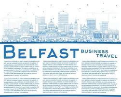 schema belfast settentrionale Irlanda città orizzonte con blu edifici e copia spazio. vettore