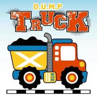 cumulo di rifiuti camion, vettore cartone animato illustrazione