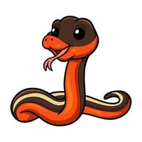 carino contento giarrettiera serpente cartone animato vettore