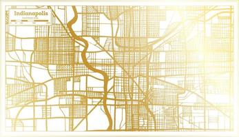 indianapolis Indiana Stati Uniti d'America città carta geografica nel retrò stile nel d'oro colore. schema carta geografica. vettore
