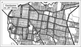 corrientes argentina città carta geografica nel nero e bianca colore nel retrò stile isolato su bianca. vettore