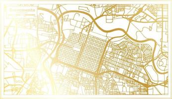 sacramento Stati Uniti d'America città carta geografica nel retrò stile nel d'oro colore. schema carta geografica. vettore