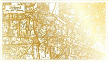 bekasi Indonesia città carta geografica nel retrò stile nel d'oro colore. schema carta geografica. vettore