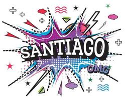 santiago comico testo nel pop arte stile isolato su bianca sfondo. vettore