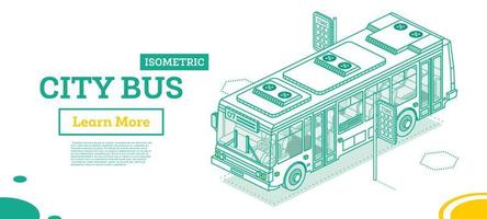 città autobus. isometrico schema concetto. vettore illustrazione.