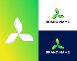 semplice e piatto lettera un' logo con foglia e pianta elemento, moderno naturale agricolo azienda logo vettore