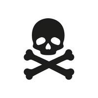 cranio e ossatura vettore icona. Pericolo illustrazione cartello. veleno simbolo o logo.