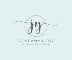 iniziale jy femminile logo. utilizzabile per natura, salone, terme, cosmetico e bellezza loghi. piatto vettore logo design modello elemento.