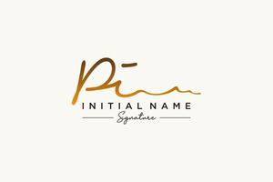 iniziale pi firma logo modello vettore. mano disegnato calligrafia lettering vettore illustrazione.