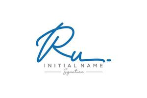 iniziale ru firma logo modello vettore. mano disegnato calligrafia lettering vettore illustrazione.