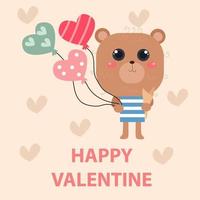 piatto illustrazione di carino animali San Valentino adatto per ragazzo design vettore