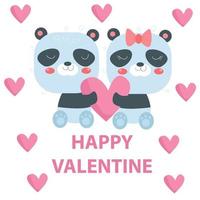 piatto illustrazione di carino animali San Valentino adatto per ragazzo design vettore