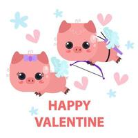 piatto illustrazione di carino animali San Valentino adatto per ragazzo design vettore