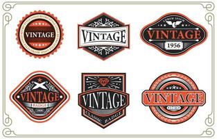 Vintage ▾ distintivo e logo impostato vettore