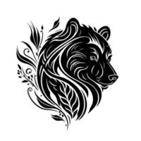 ornamentale, selvaggio orso ritratto. tribale illustrazione per logo, emblema, tatuaggio, ricamo, laser taglio, sublimazione. vettore