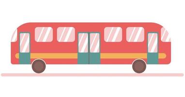 colorato moderno passeggeri autobus guida su strada vettore illustrazione. pubblico trasporto isolato su bianca.