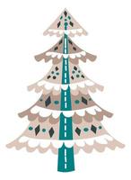 pino albero papercut decorazione, natale ornamento vettore