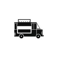 cibo camion silhouette icona logo design piatto vettore