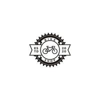 bicicletta negozio manovella Moutain bicicletta logo icona ilustration vettore
